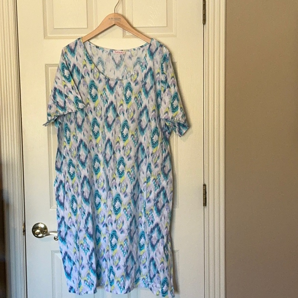 Vintage 2X Fresh Produce T-Shirt-Dress w pockets EUC